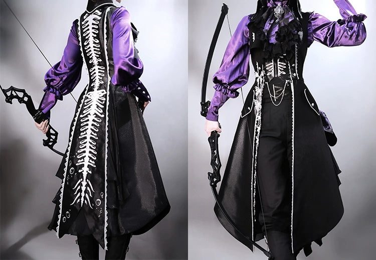 [Pre-orders available until 2/4] Ruined Skeleton Black Vest with Jabot Tie