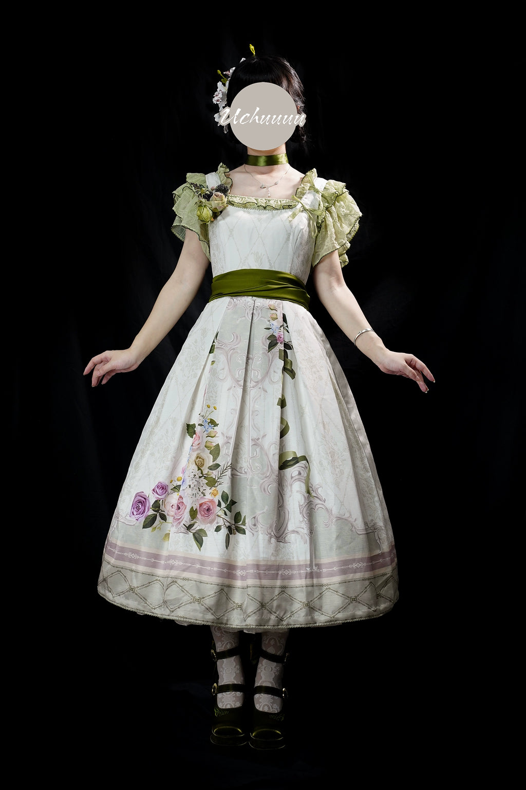 【受注予約1/23まで】Anthea Garden ジャンパースカート1型・花柄プリントあり