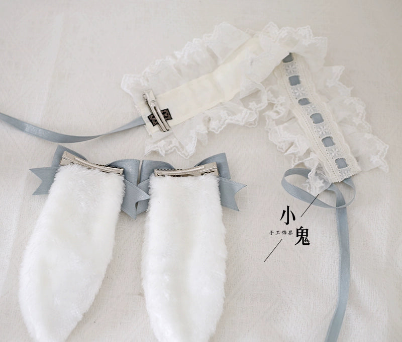 うさ耳クリップ付きヘッドドレス 全8色