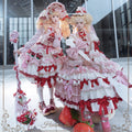 Strawberry Party リボンとフリルのデコレーションドレス・ノースリーブタイプ