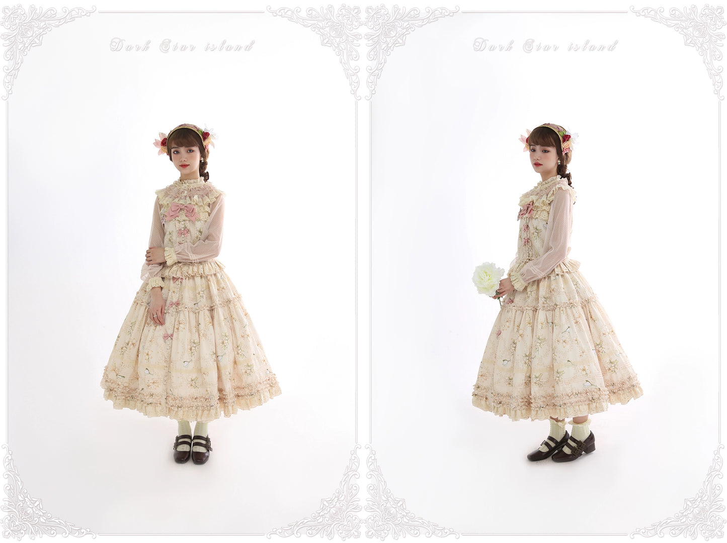 [Sale period ended] Lily and Wind classical print skirt and top