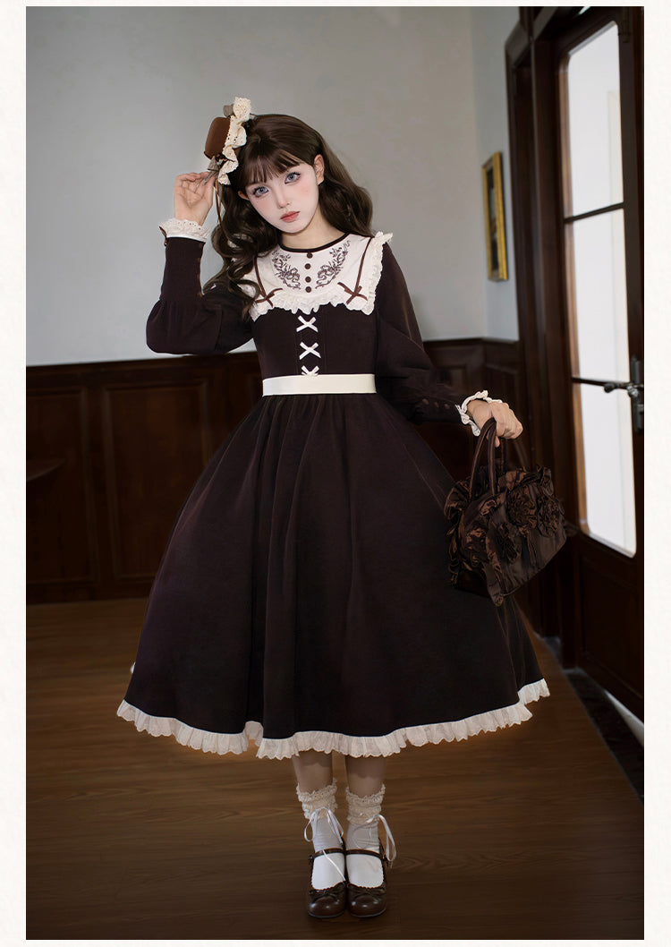 Bitter Sweet Bouquet Embroidered Long Dress