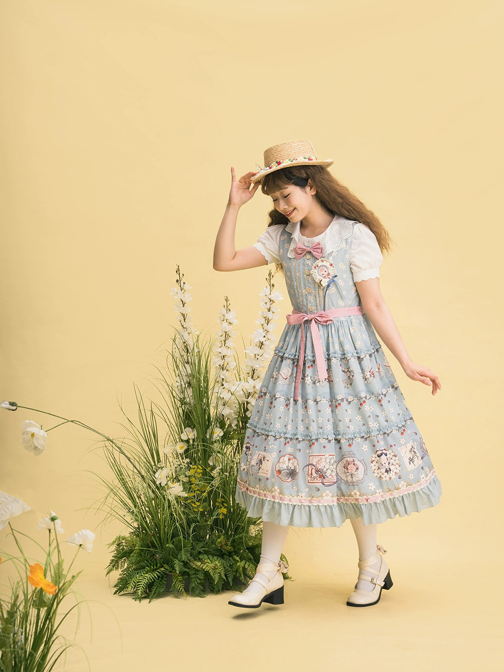 【予約販売】Sweetie Sheep プリントジャンパースカート