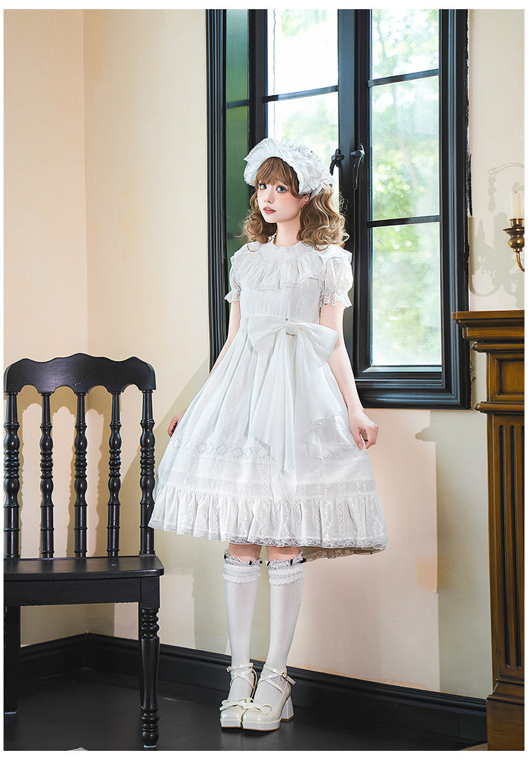 花刺繍入りコットンレースワンピース 単品＆セット