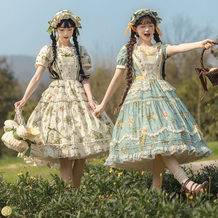 【受注予約5/18まで】Four Leaf Clover and Lime プリントワンピース