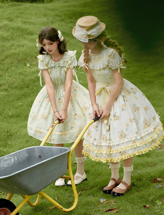 【受注予約7/16まで】Limone Town カントリー風半袖ブラウス