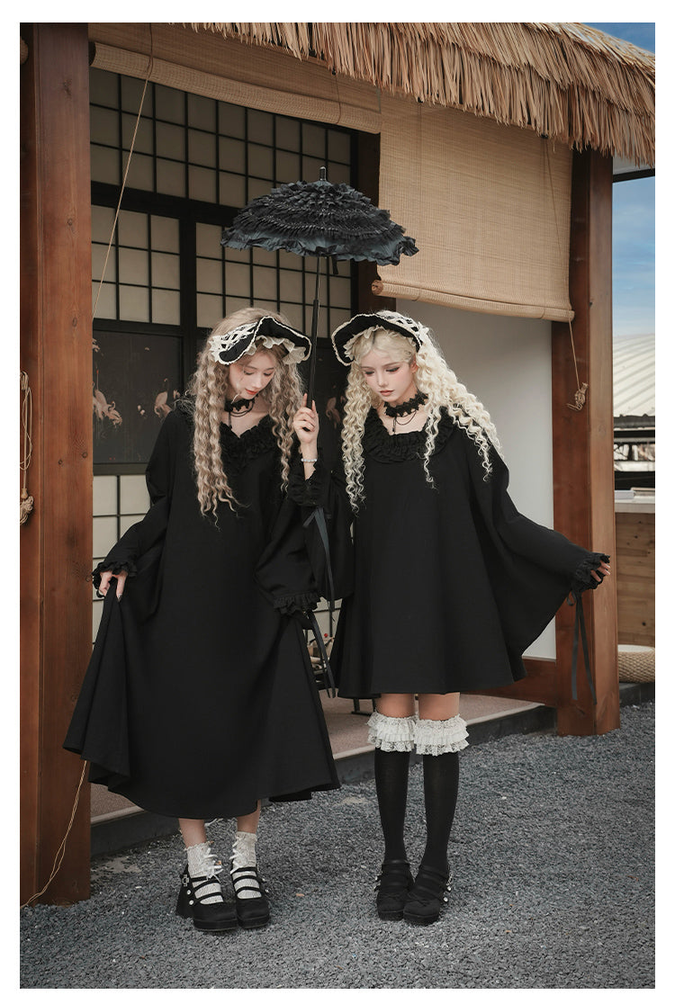 十六夜 和風メイドワンピースセット ロング丈