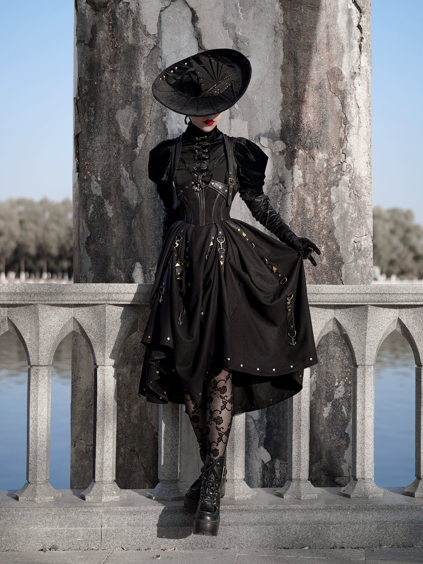 [Pre-order] Ghost Ship Faux Leather Top and Jumper Skirt