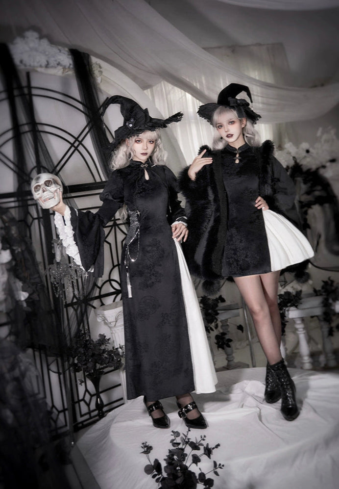 Chinese style Gothic Lolita witch one-piece dress set, short length