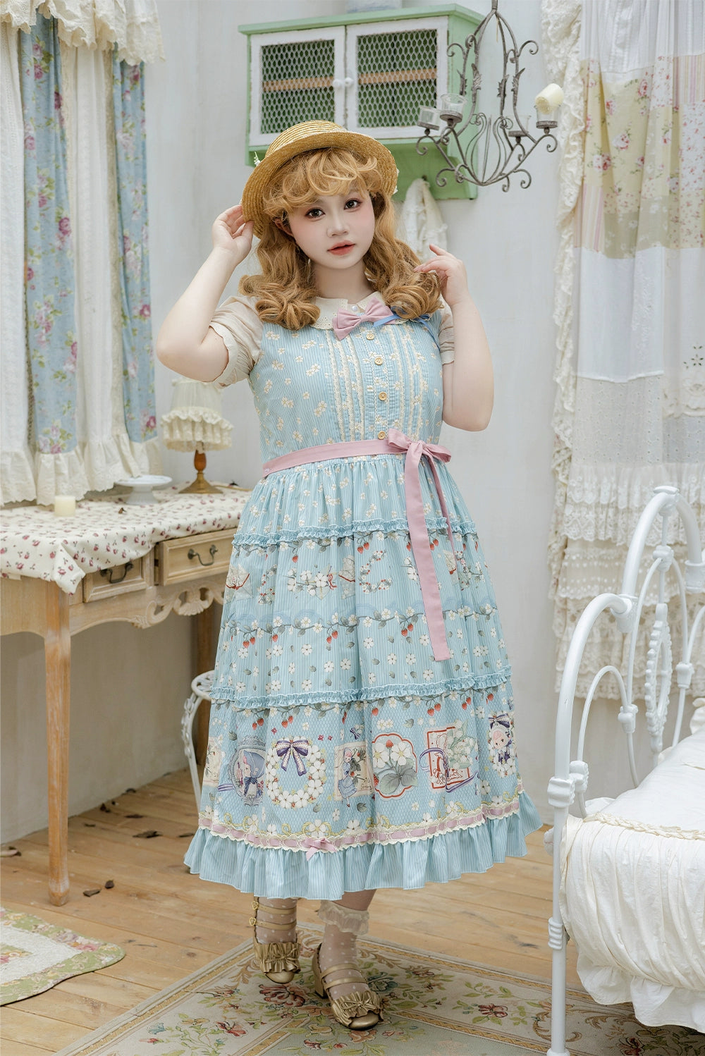 【予約販売】Sweetie Sheep プリントジャンパースカート