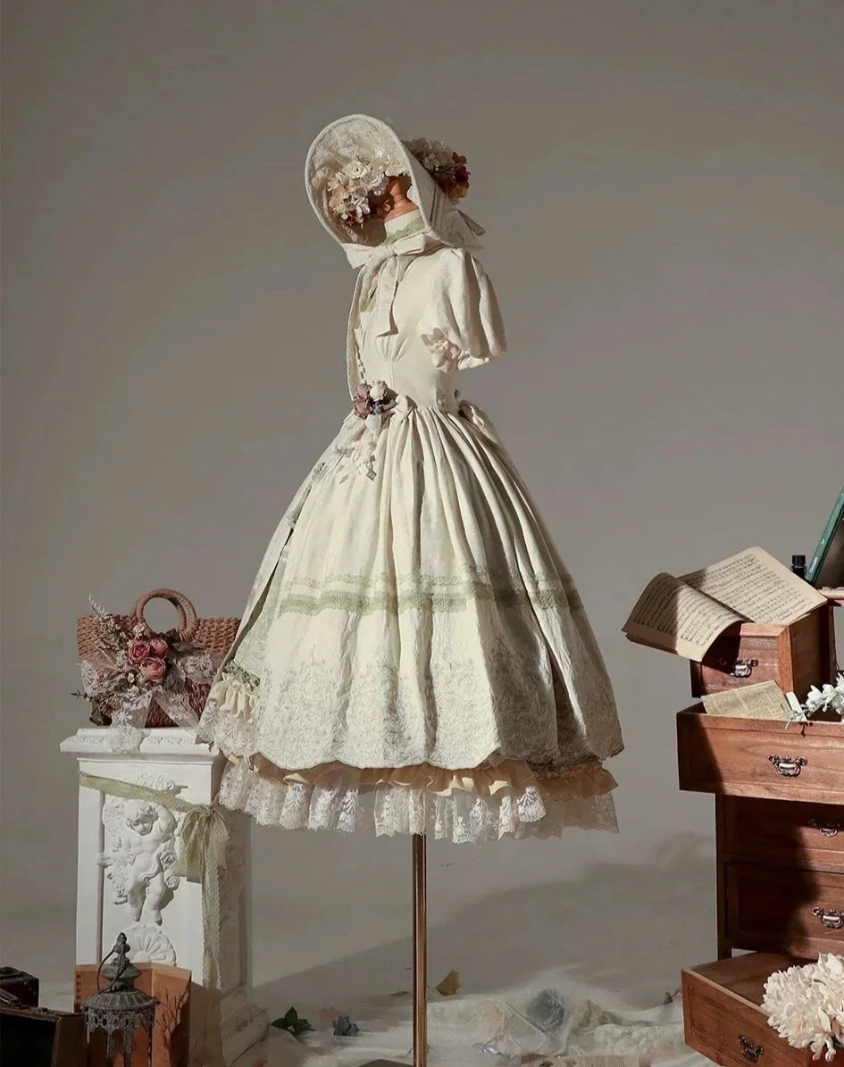Fourteen-line poem One-piece dress with inner skirt