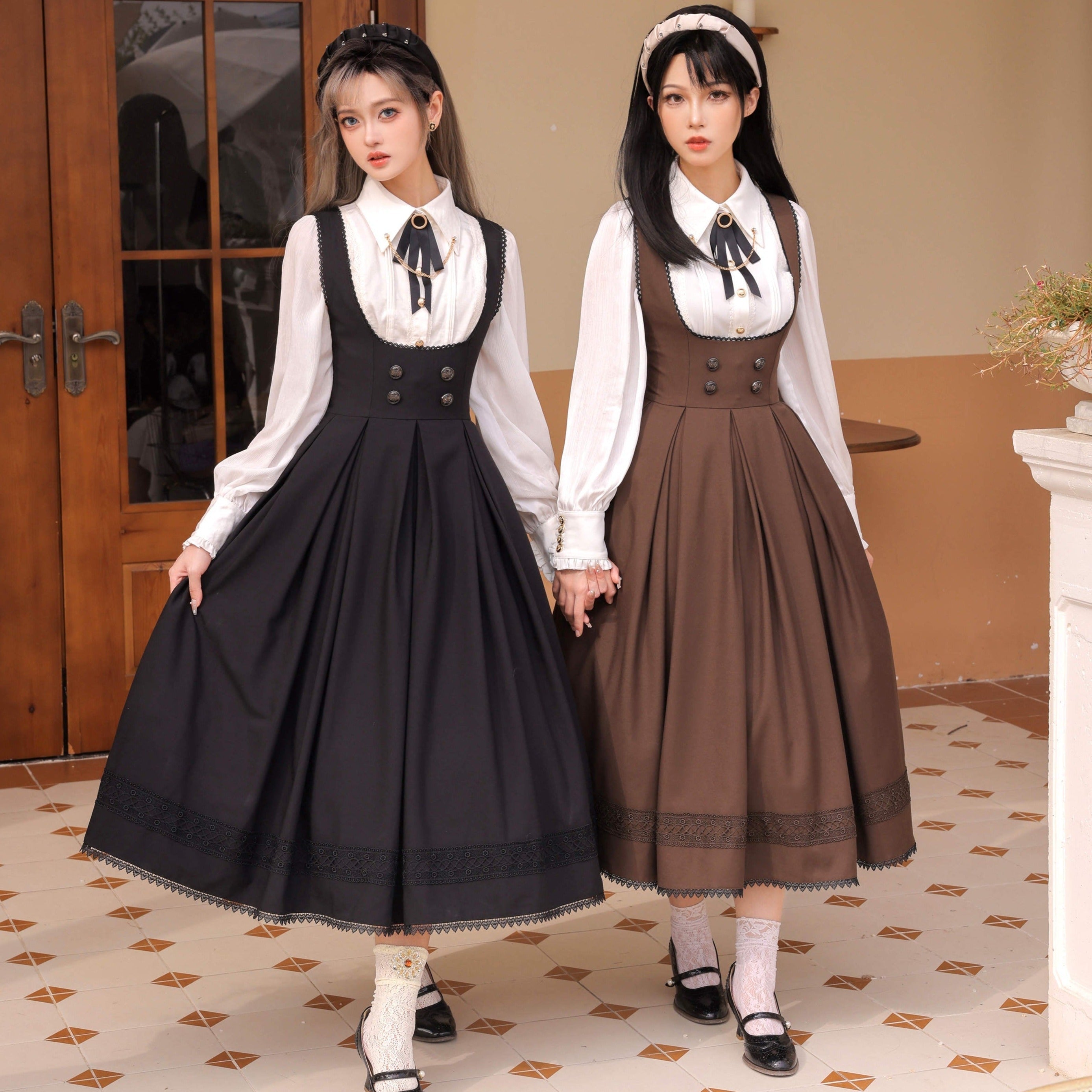 Random Cutting Classical Jumper Skirt