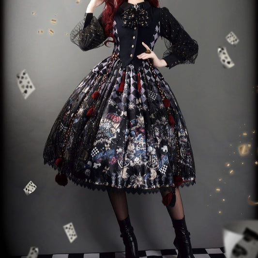 [Order reservation until 9/13] Gothic Circus print skirt
