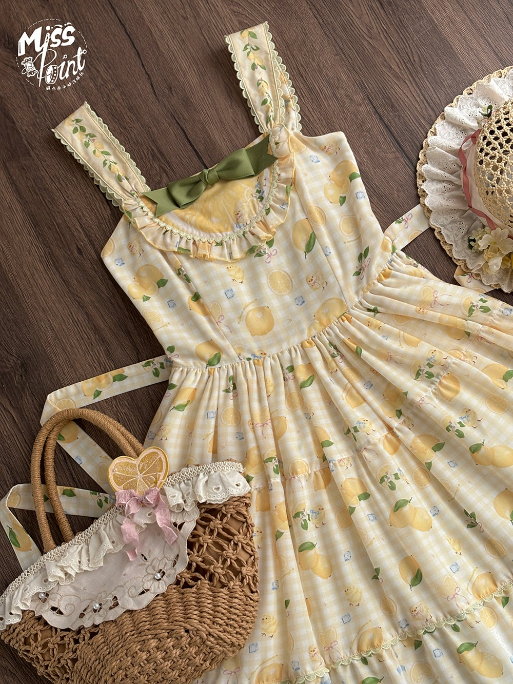 【受注予約5/14まで】Lemon Sweetie プリントジャンパースカート・ロング丈