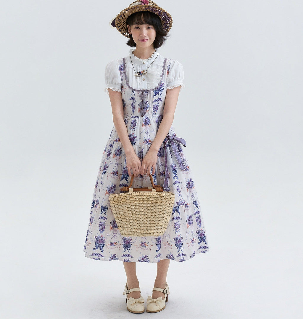 【受注予約7/10まで】夢見蝶 プリントジャンパースカート