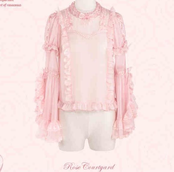 【再販・受注予約8/6まで】Rose Courtyard 姫袖ブラウス