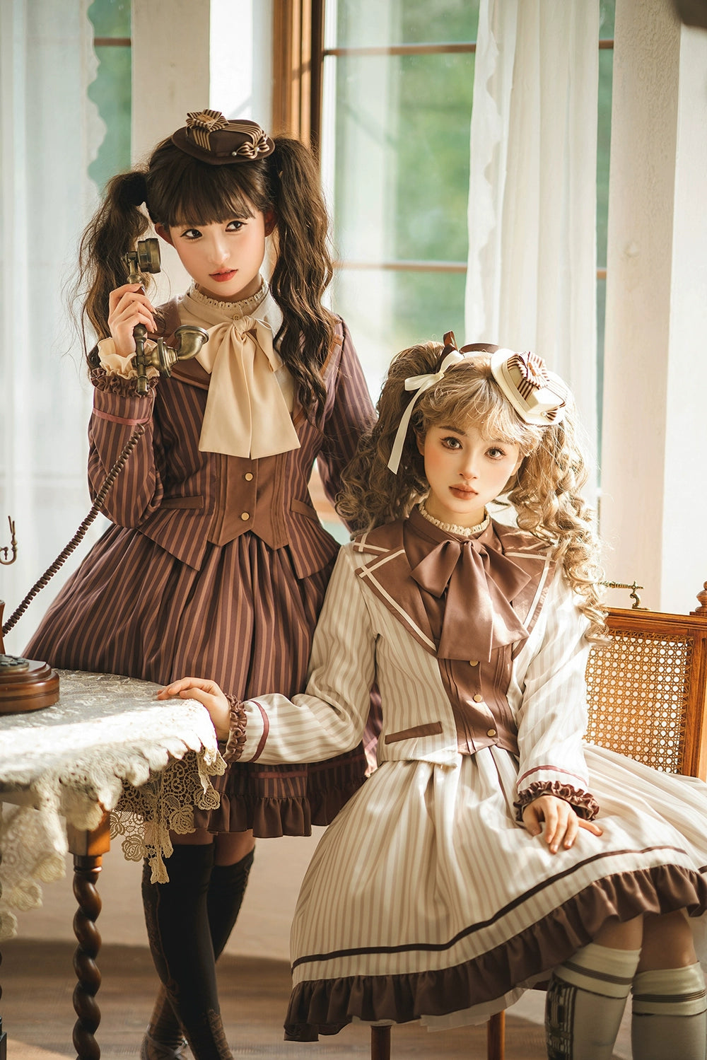 【予約販売】Classic Chocolat Stripe ストライプスカート・ショート丈