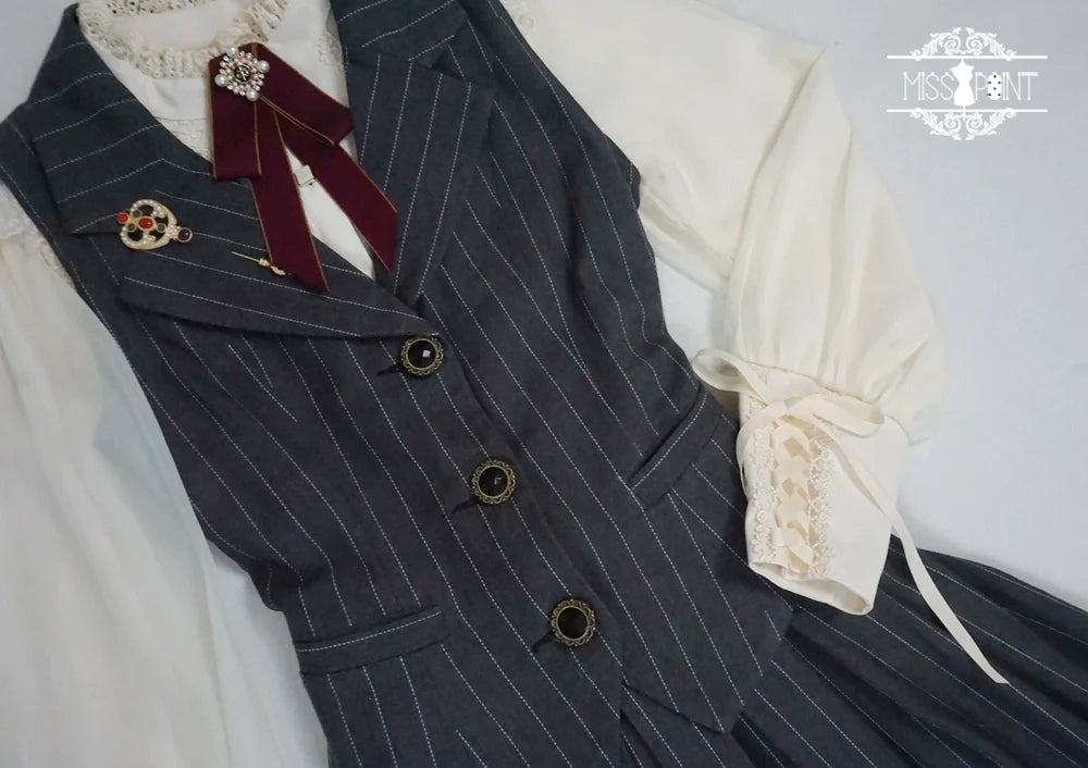 [Pre-order] British Classical Lolita Vertical Striped Vest