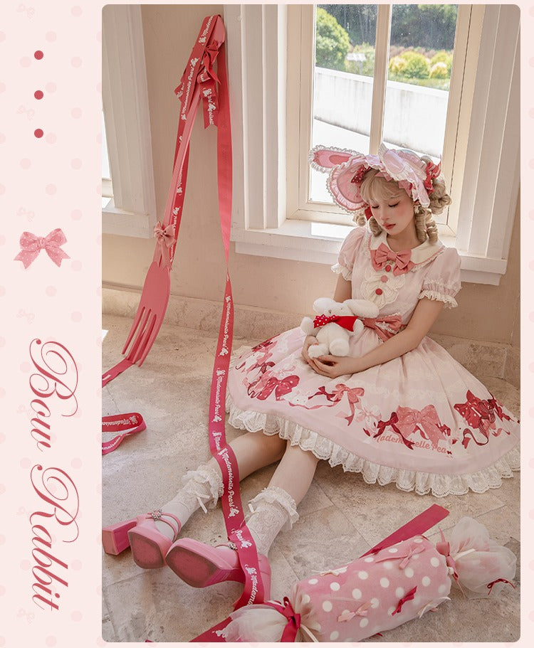 【受注予約6/11まで】Bow Rabbit プリントワンピース