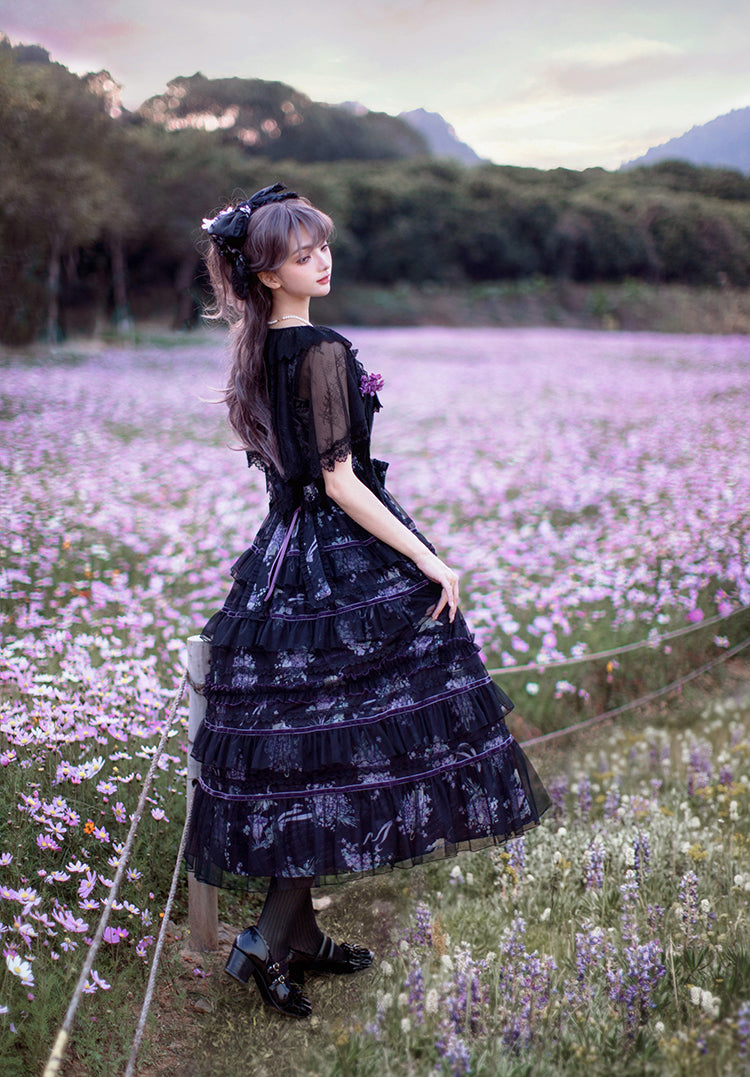 [Pre-orders available until 3/12] The Veil of the Flora Tiered Jumper Skirt