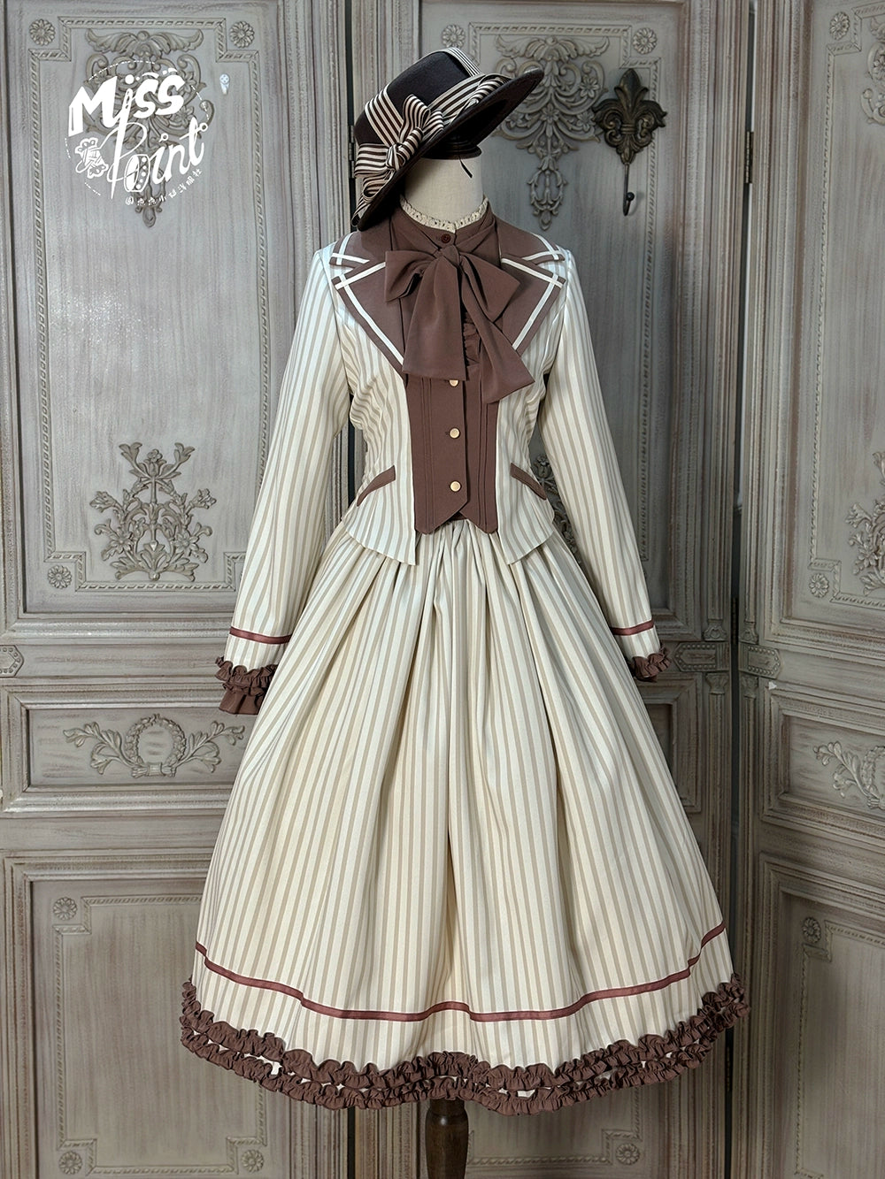 [Pre-orders available until 12/4] Classic Chocolat Stripe Long Skirt