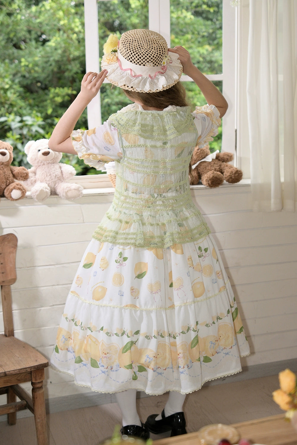 【予約販売】Lemon Sweetie プリント半袖ワンピース・デイリータイプ