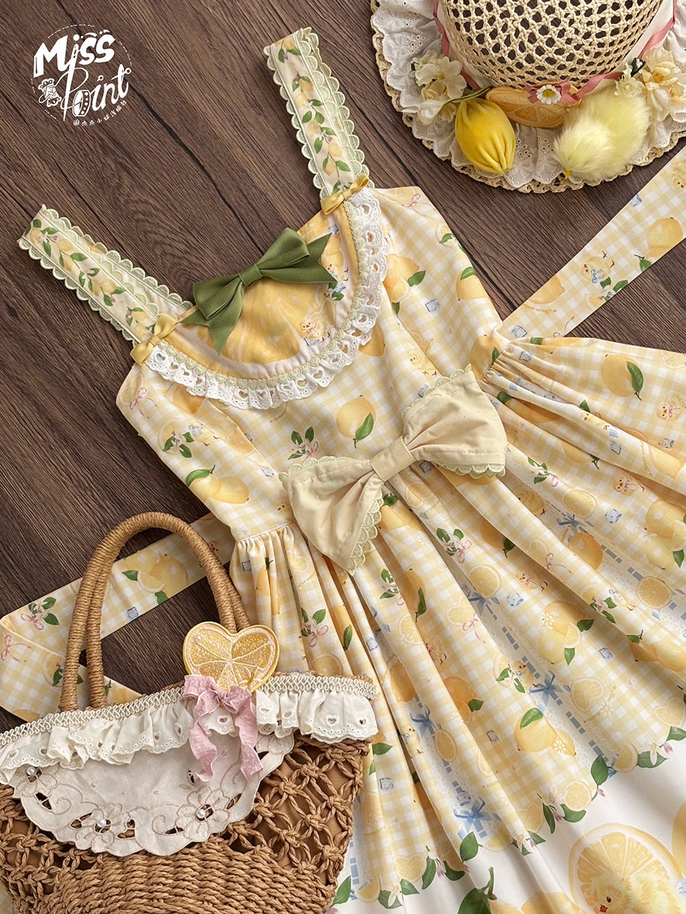【予約販売】Lemon Sweetie プリントジャンパースカート・ミドル丈
