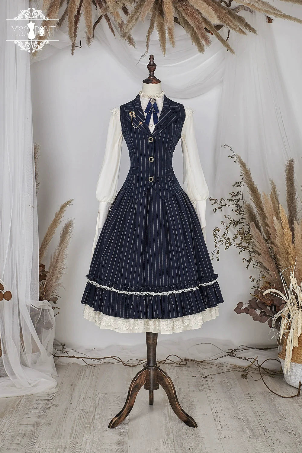 [Pre-order] British Classical Lolita Vertical Striped Vest