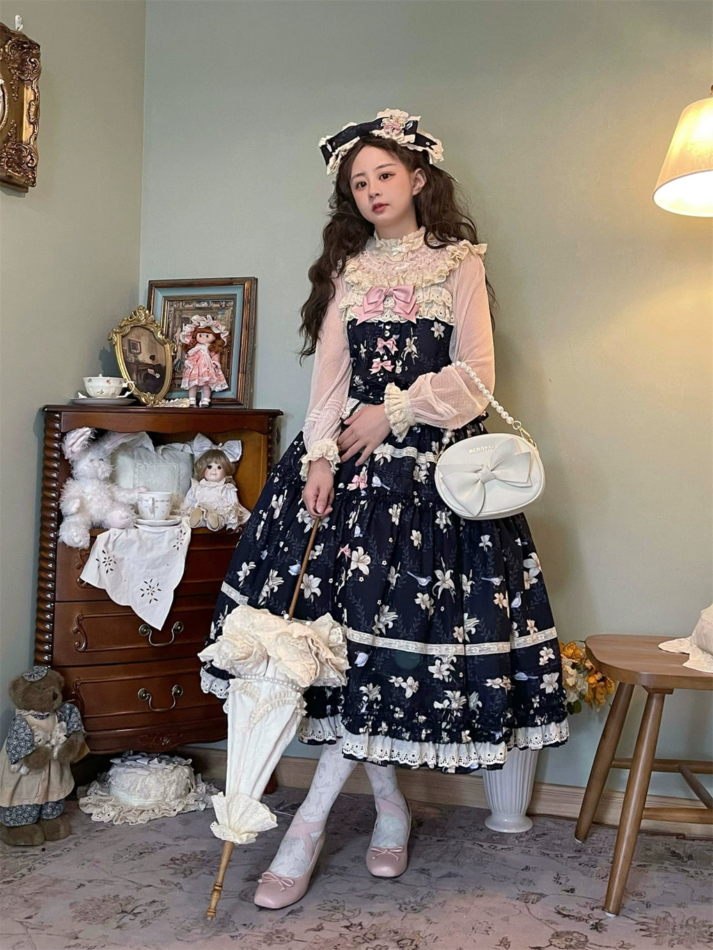 Lily and Wind Classical Print Skirt and Top