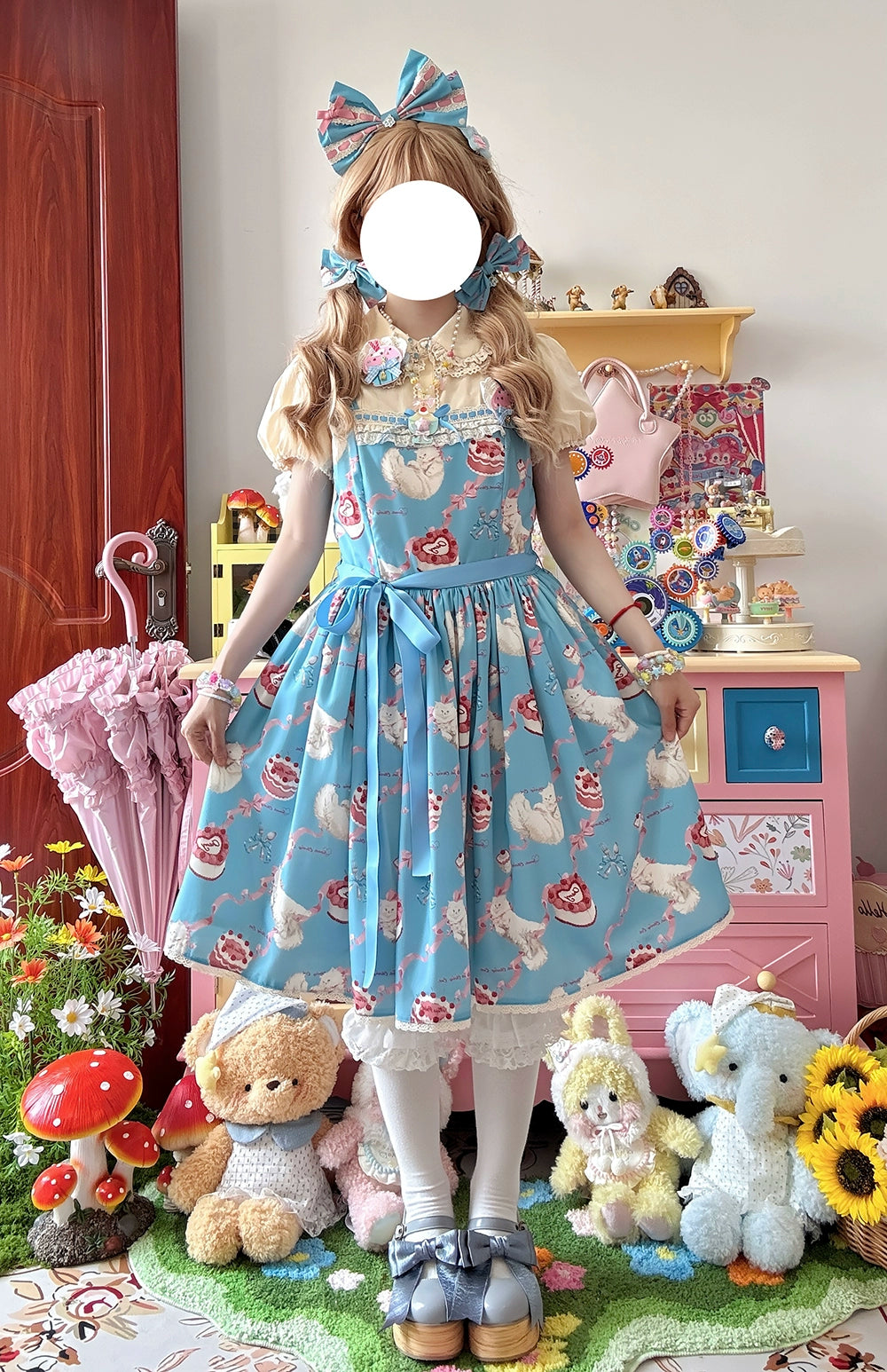 【受注予約7/9まで】Sweet Cherry Cat デイリージャンパースカート