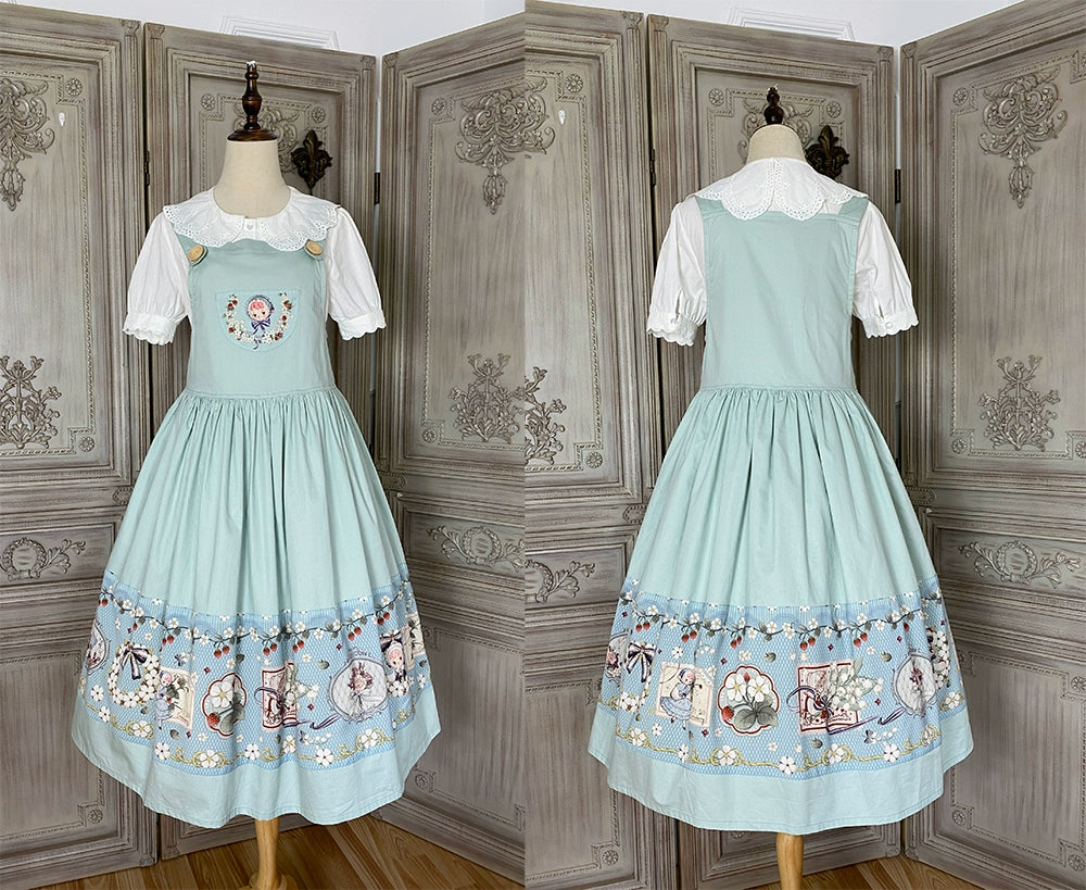【予約販売】Sweetie Sheep プリントサスペンダースカート