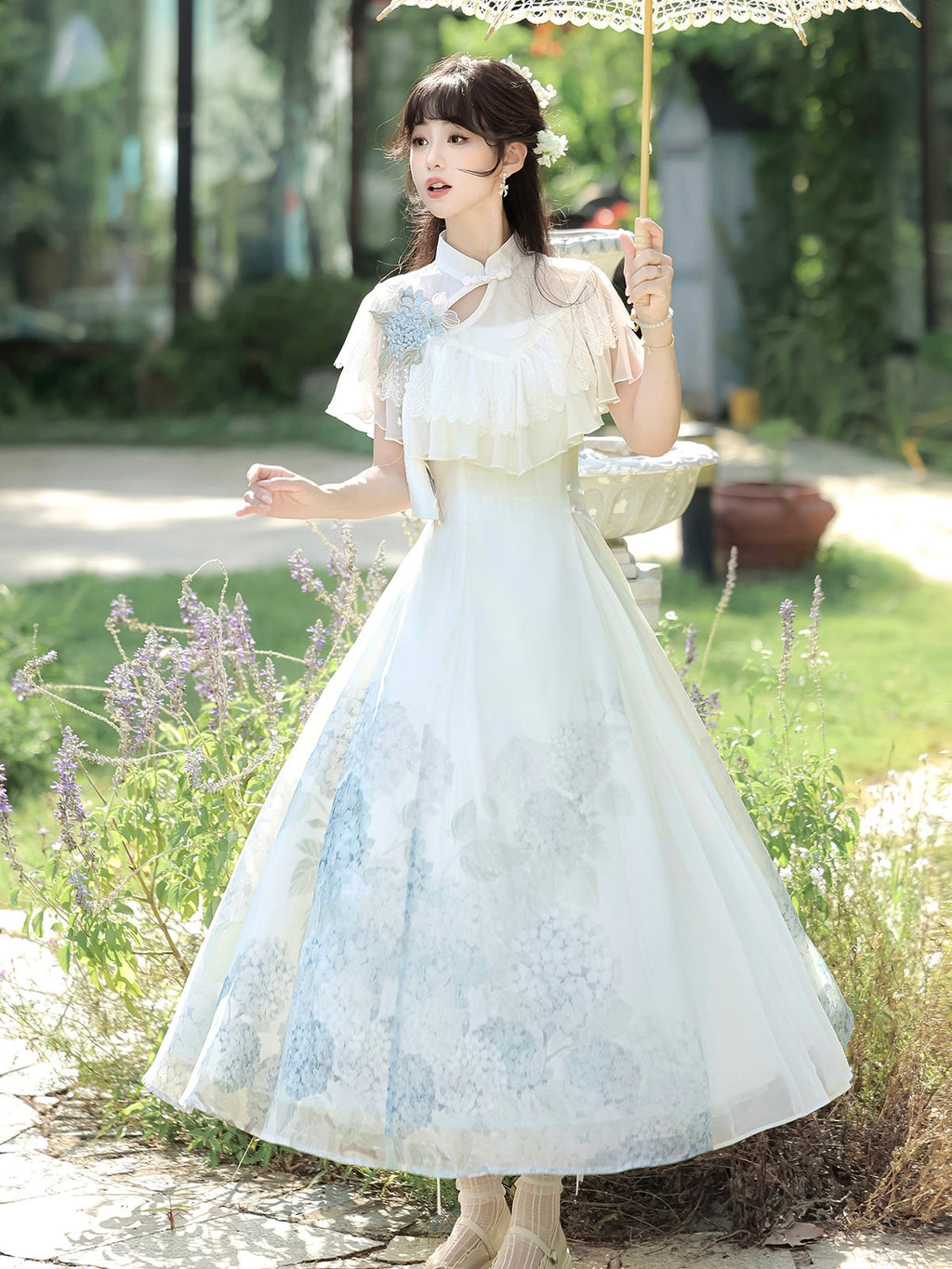 紫陽花玻璃 華ロリ ジャンパースカート＆ボレロセット・ロング丈
