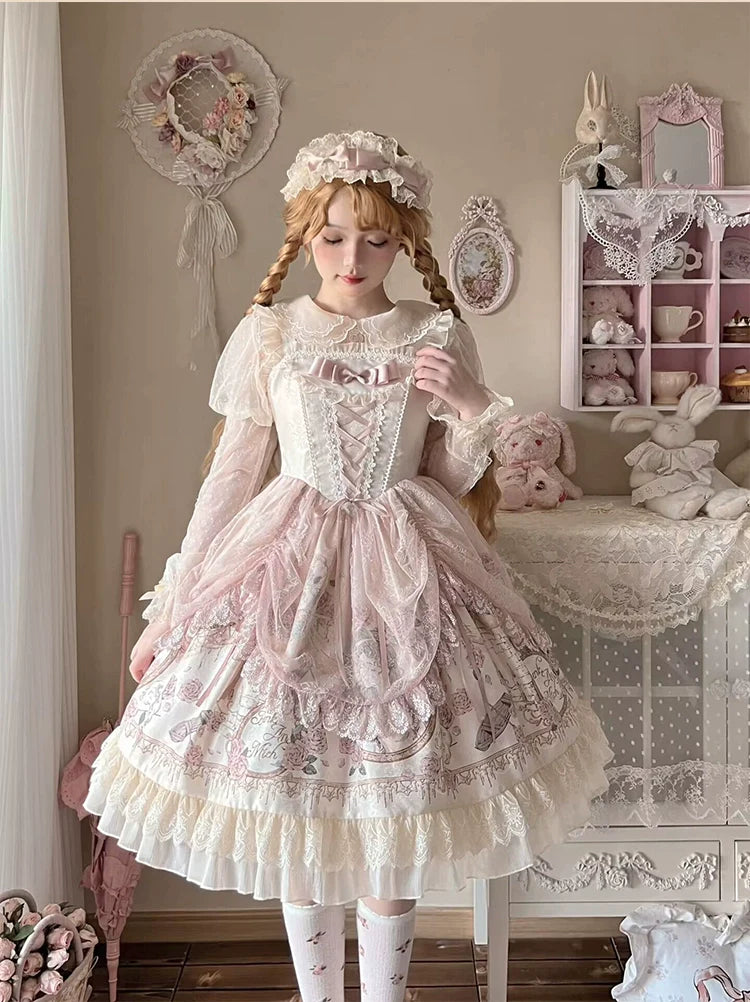 【予約販売】プロローグ 薔薇とフリルのジャンパースカート