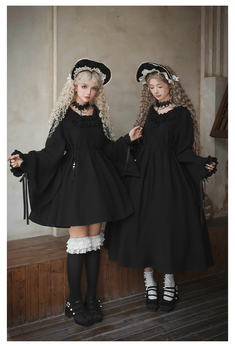 十六夜 和風メイドワンピースセット ショート丈