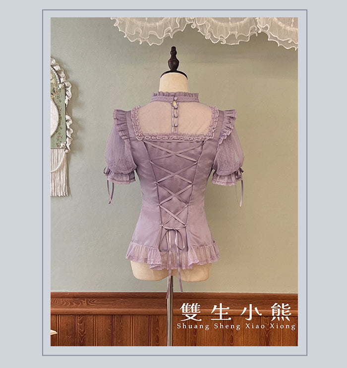 【受注予約4/28まで】Camellia Dream 付け袖付きシアーブラウス