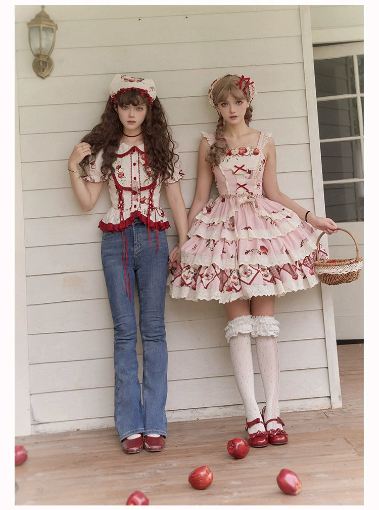 Apple Orchard Short skirt and sleeveless top set