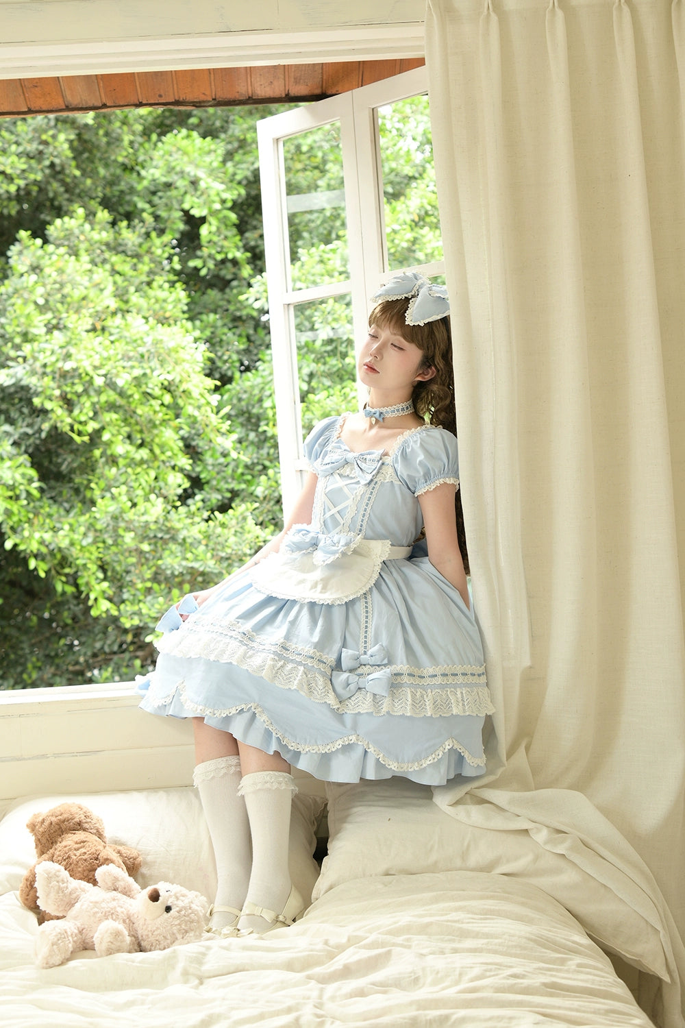 【受注予約6/12まで】Antique Petal Rabbit リボンワンピース