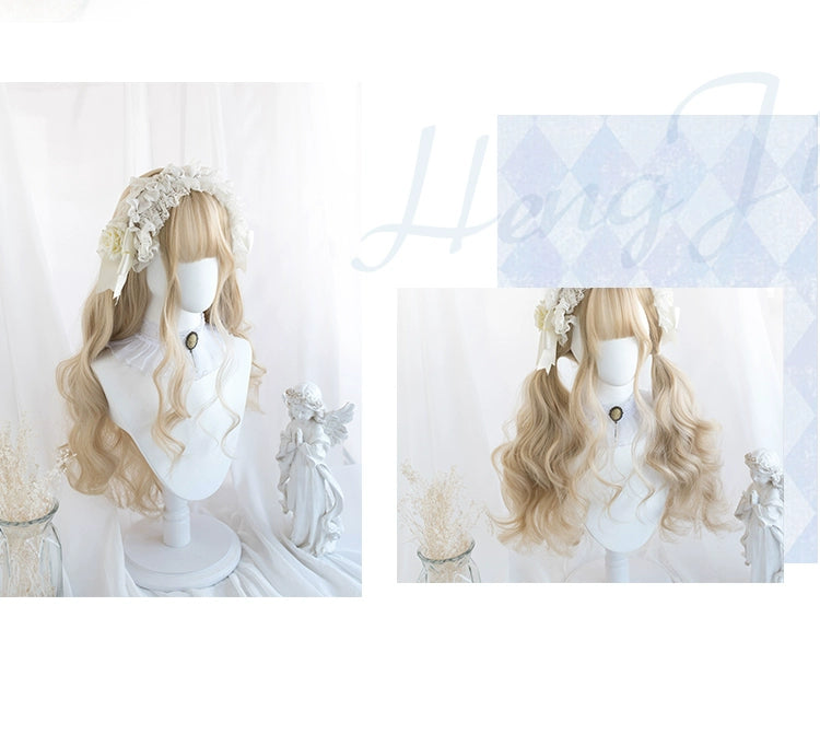 Lolita wig, blonde hair, long curls