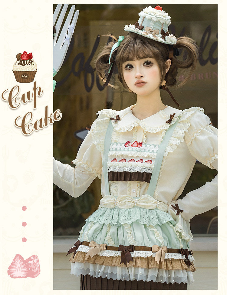 【受注予約1/26まで】Sweet Cup Cake サスペンダースカート