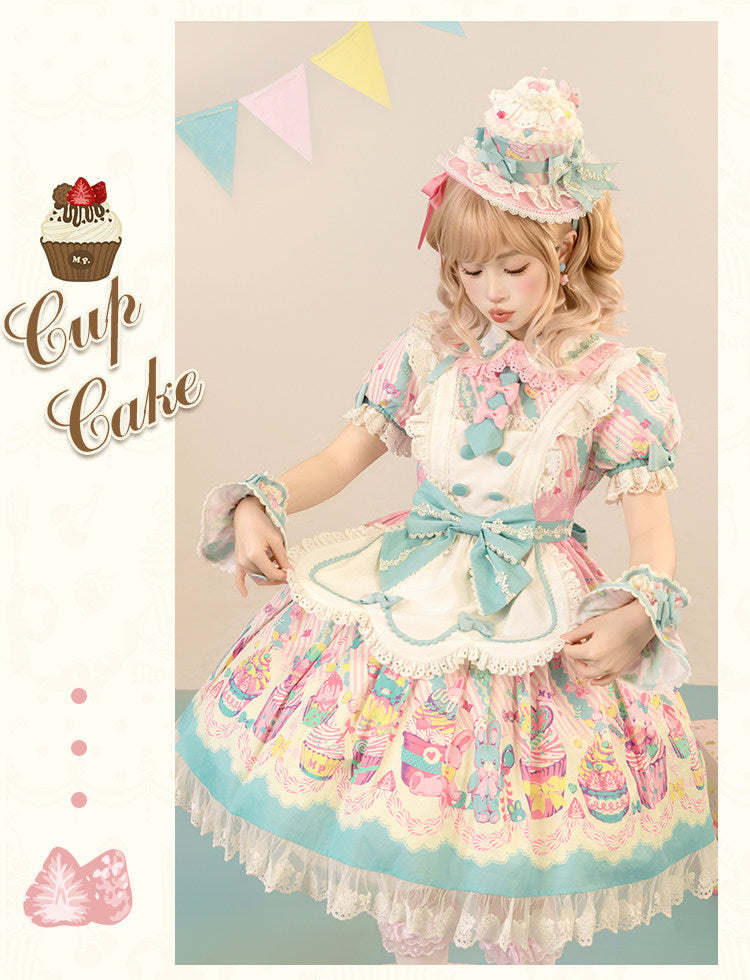 【受注予約1/26まで】Sweet Cup Cake プリントワンピース