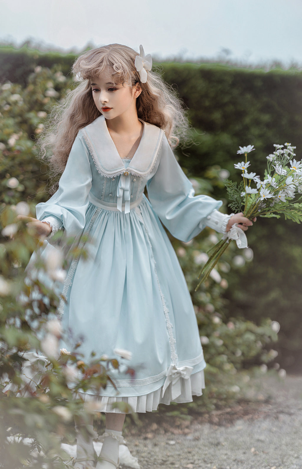 パステルカラーうさ耳セーラー襟ワンピース