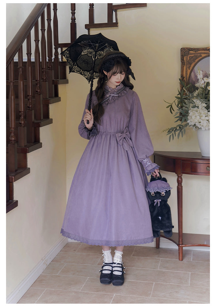 Sweet Moon 鈴蘭刺繍の華ロリエプロンとワンピース
