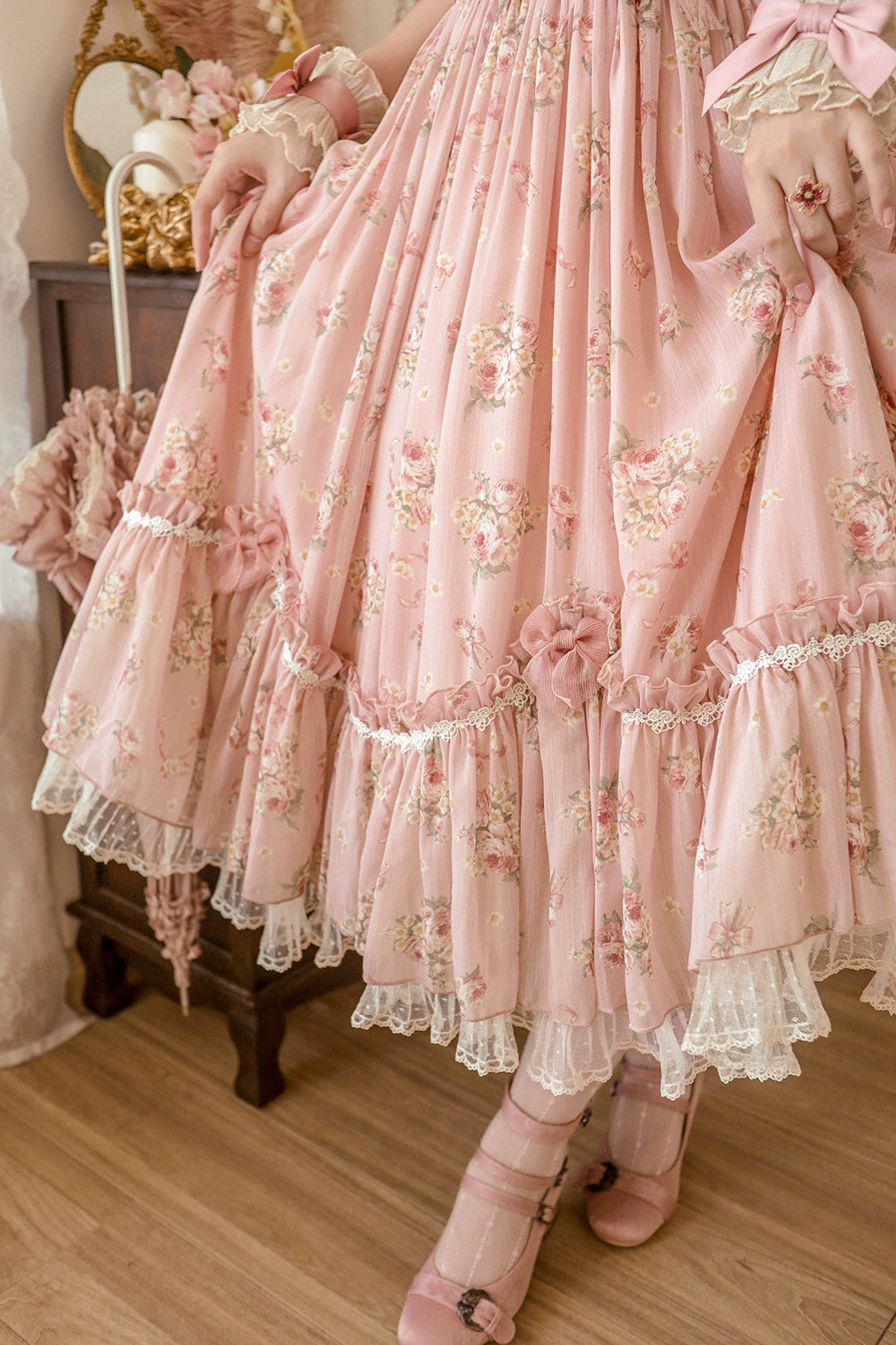 Daydream Rosa Classical rose pattern dress
