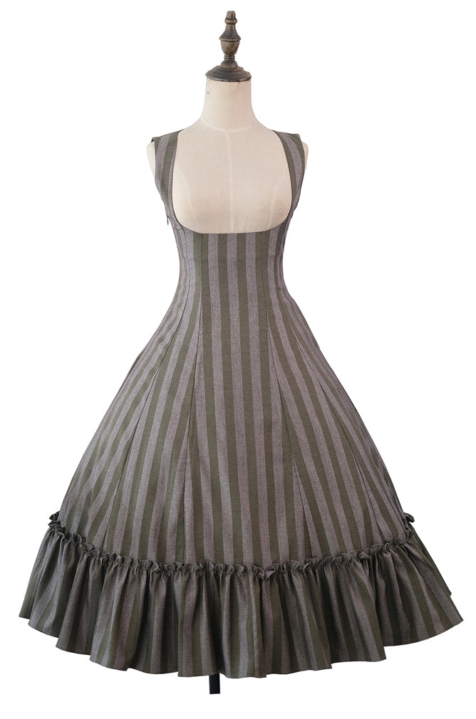 【受注予約12/3まで】Monochrome Reverie ジャンパースカート・ストライプ