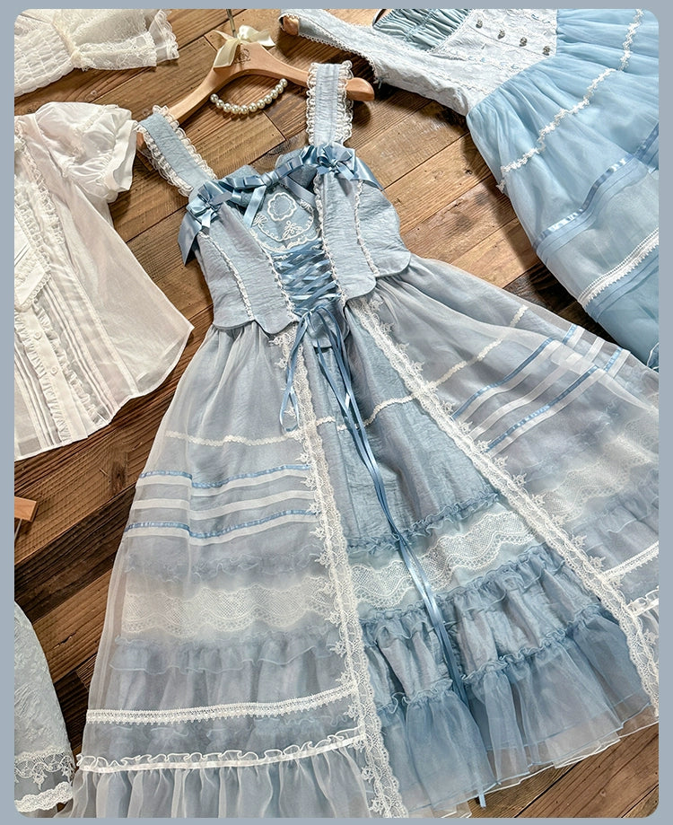 Antique Porcelain Plates Layered Jumper Skirt