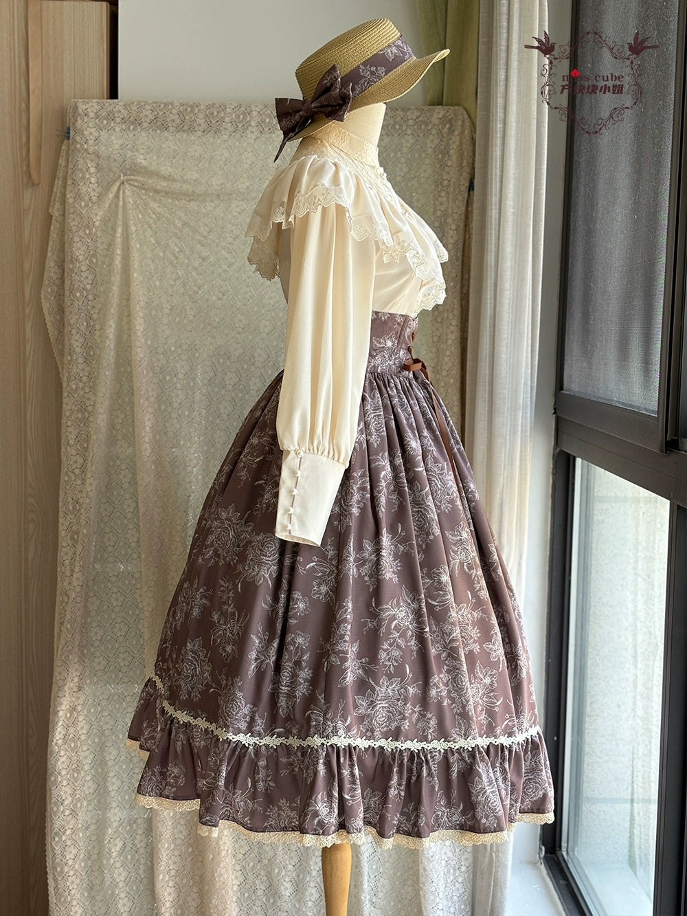 【予約販売】Sketch Wild Rose ハイウエストスカート プリントタイプ
