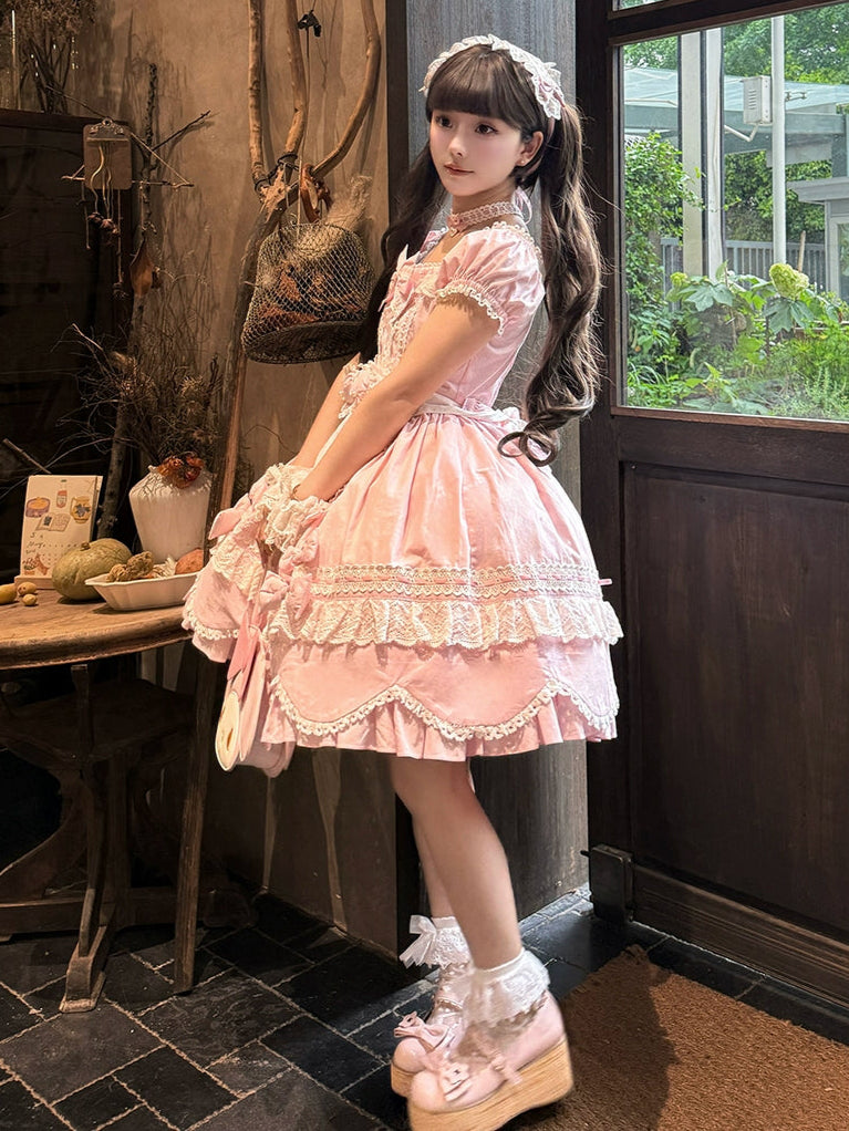 【予約販売】Antique Petal Rabbit リボンワンピース