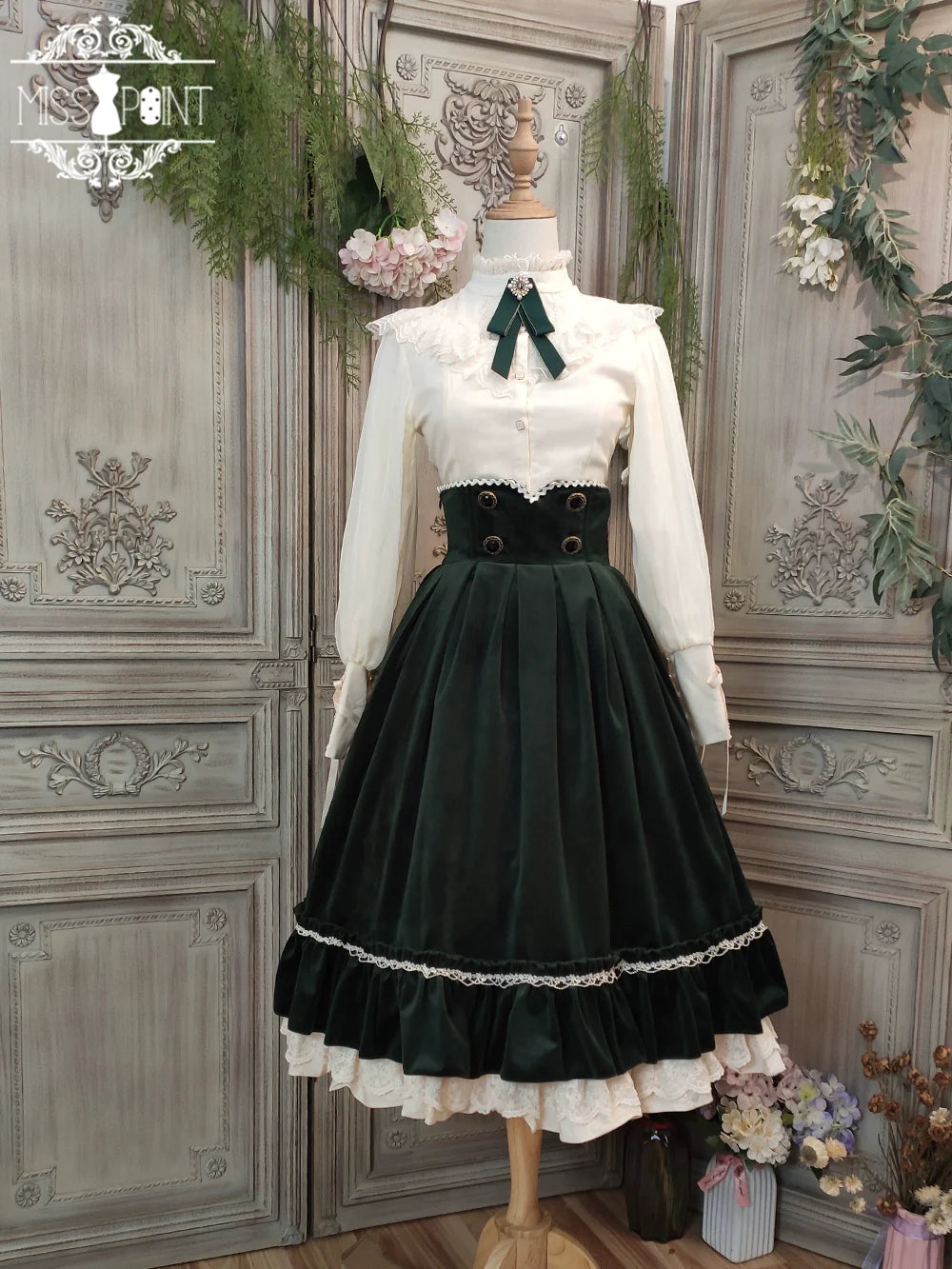 [Pre-order] British Classical Lolita Velvet High Waist Skirt