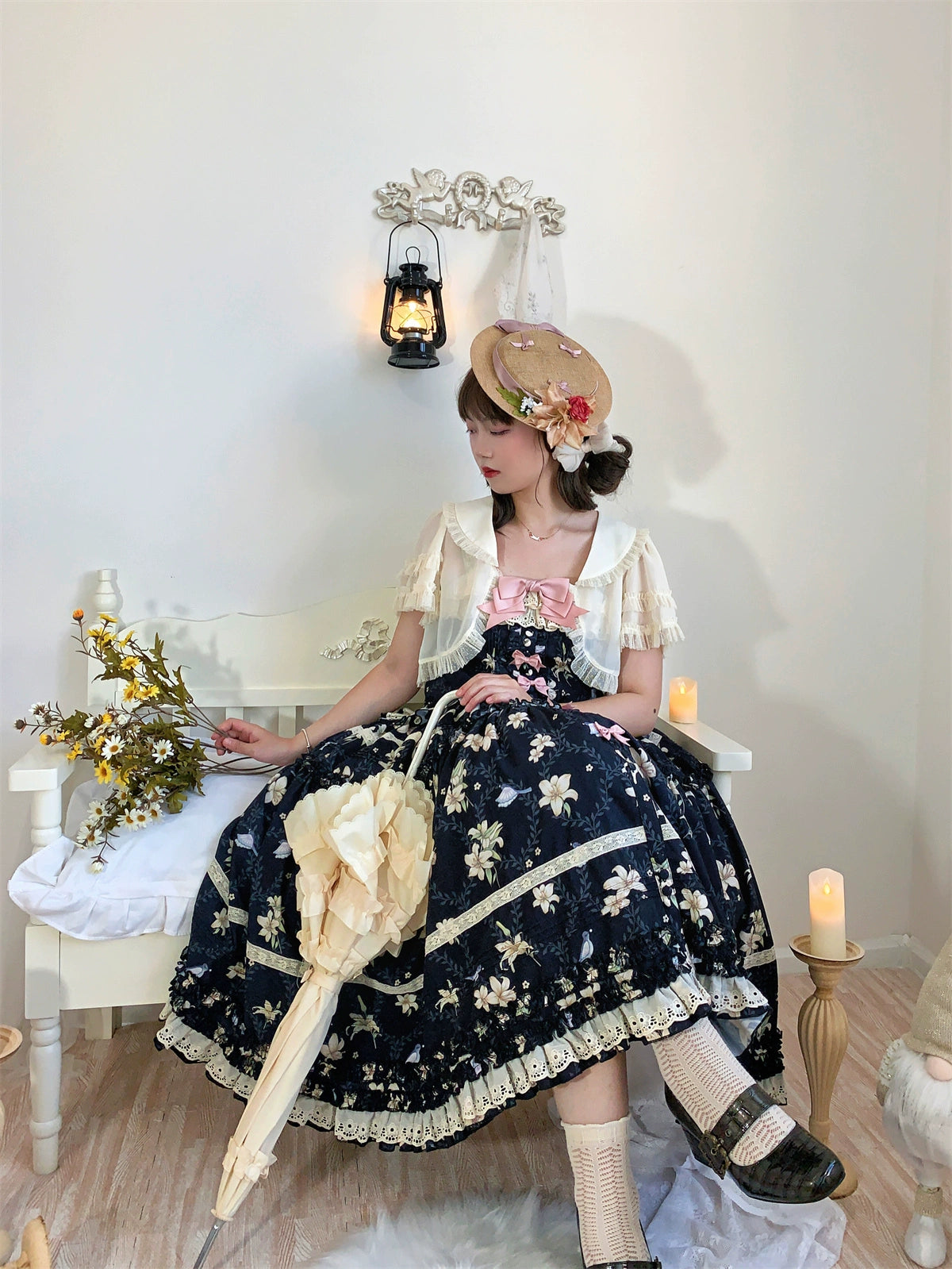 [Sale period ended] Lily and Wind classical print skirt and top