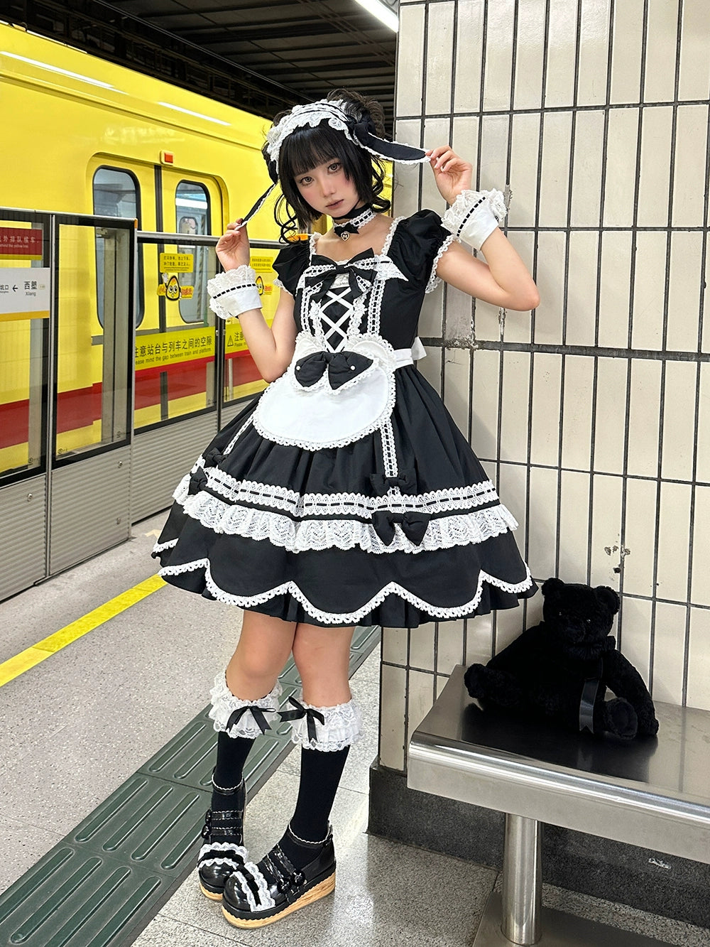 【受注予約6/12まで】Antique Petal Rabbit リボンワンピース